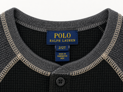 Polo Ralph Lauren Colorblock Henley Thermal Shirt – Size 12–24 Months