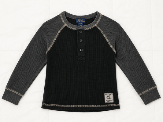 Polo Ralph Lauren Colorblock Henley Thermal Shirt – Size 12–24 Months