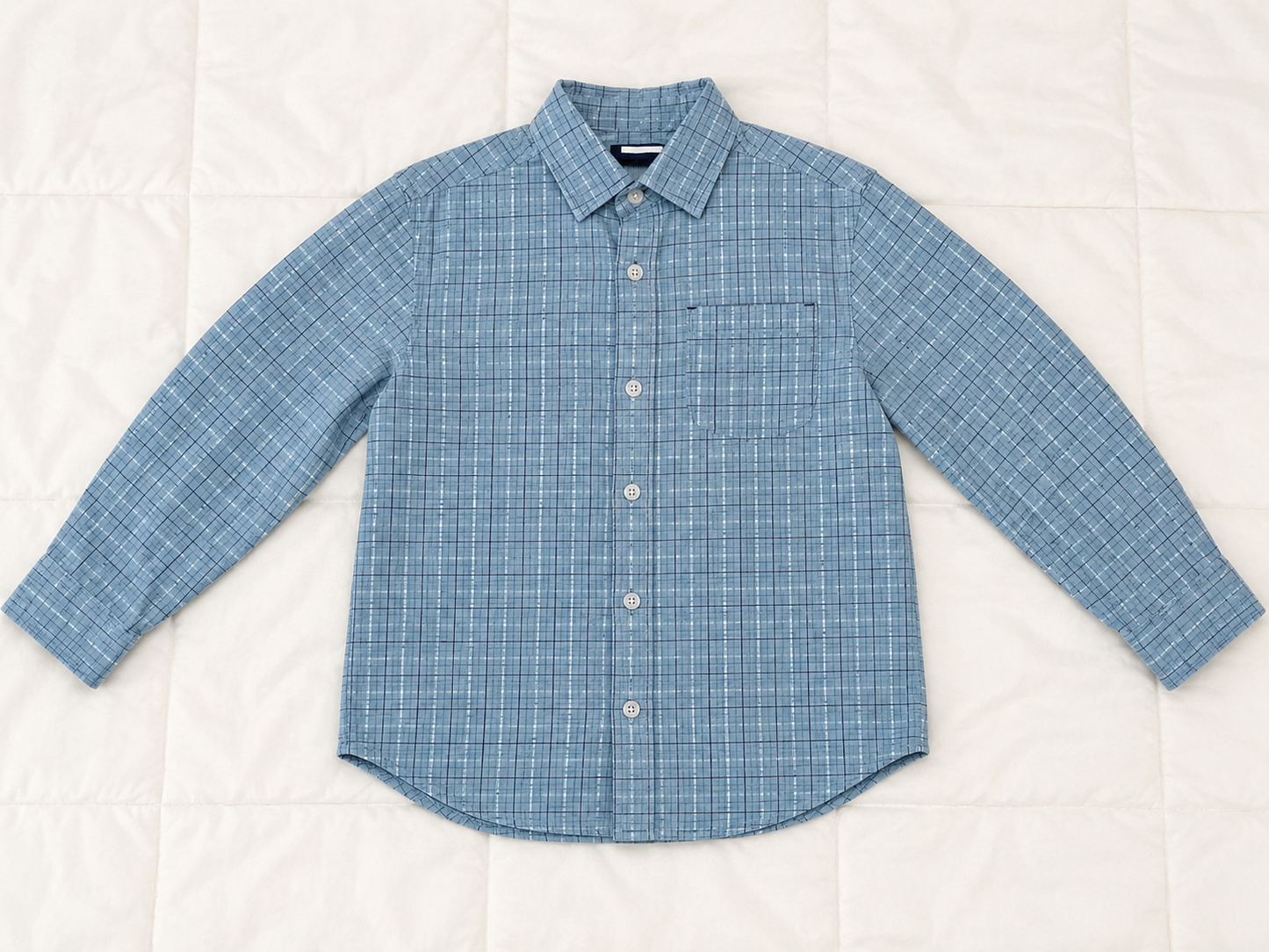 Gymboree Boys Long Sleeve Button-Up Dress Shirt – Blue Plaid - Size 5