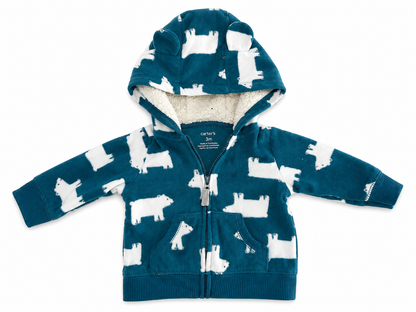 Carter’s Polar Bear Fleece Hoodie – Size 3 Months