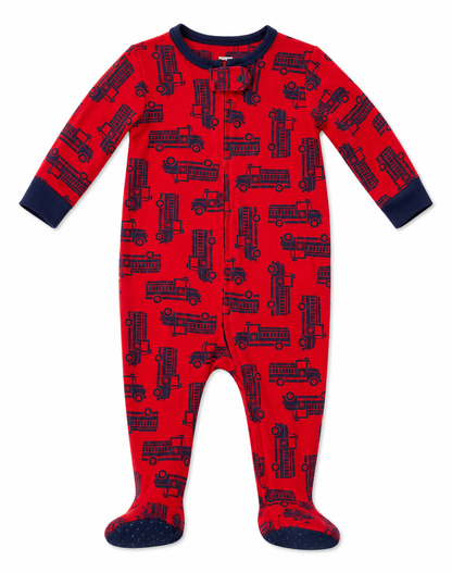 Baby Gap Fire Truck Footed Sleeper – Red Zip-Up One-Piece Pajamas  Size 6–12 Months