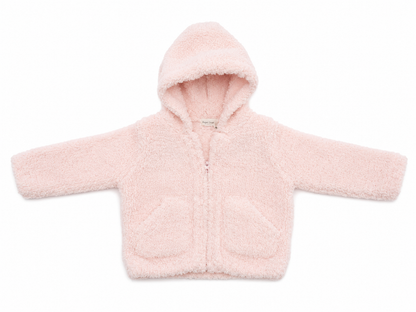 Angel Dear Baby Teddy Fleece Hoodie – Soft Pink Zip-Up Jacket Size 6–12 Months