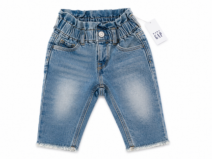 Baby Gap Paperbag Waist Denim Jeans – Light Wash; Size 12–18 Months NWT