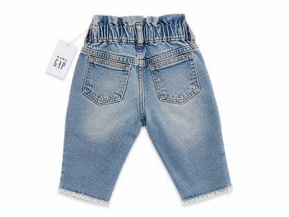 Baby Gap Paperbag Waist Denim Jeans – Light Wash; Size 12–18 Months NWT