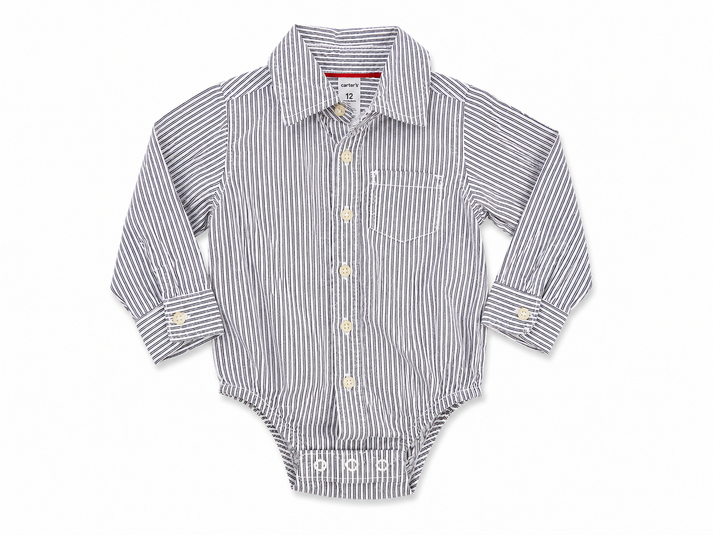 Carter's Baby Boy Striped Button-Up Bodysuit – 12 Months