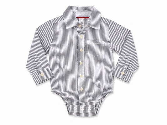 Carter's Baby Boy Striped Button-Up Bodysuit – 12 Months