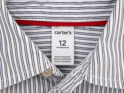 Carter's Baby Boy Striped Button-Up Bodysuit – 12 Months