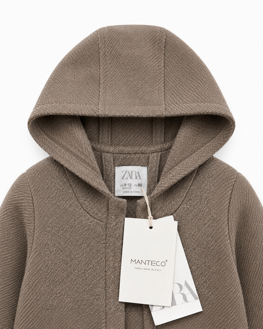 Zara Manteco Hooded Coat – Size 9–12 Months NWT