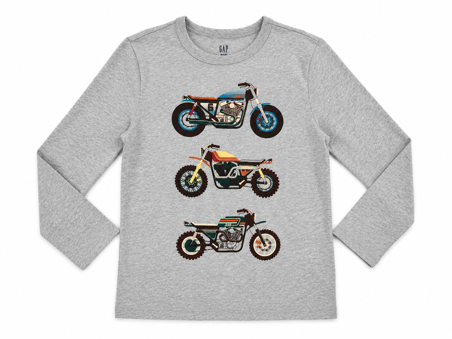GAP Kids Motorcycle Graphic Long Sleeve T-Shirt – Size L 10