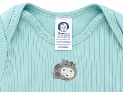 Gerber Baby Ribbed Sleep Gown – Aqua – 0–6 Months