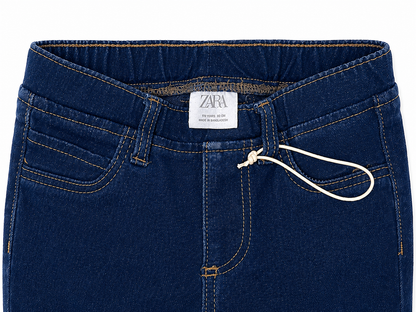 Zara Size 1 Dark-Wash Pull-On Jeans New
