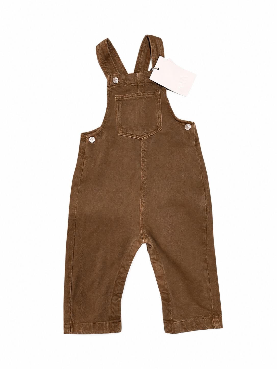 Zara Brown Denim Overalls – Size 12–18 Months NWT