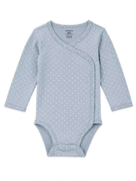 Carter’s Blue Polka-Dot Wrap Bodysuit – Size 18 Months