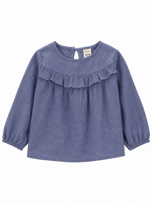 Carter’s Blue Ruffle Blouse – Size 2T