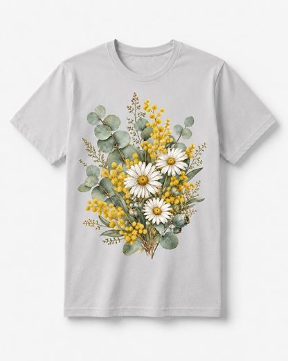 Golden Wattle & Daisy Bouquet T-Shirt