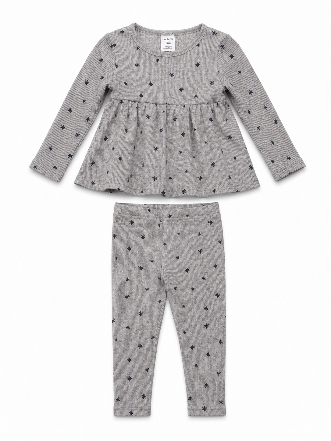 Gerber Modern Moments Gray Star-Print Two-Piece Set – Size 6–9 Months