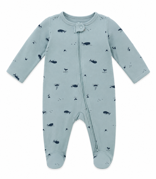 Carter's Whale-Print Footed Sleeper - Size 6 months