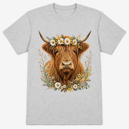 Floral Highland Cow T-Shirt