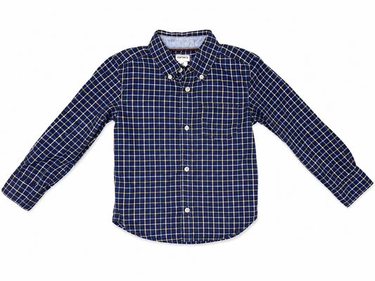 Carter’s Navy Plaid Button-Down Shirt Size 4T
