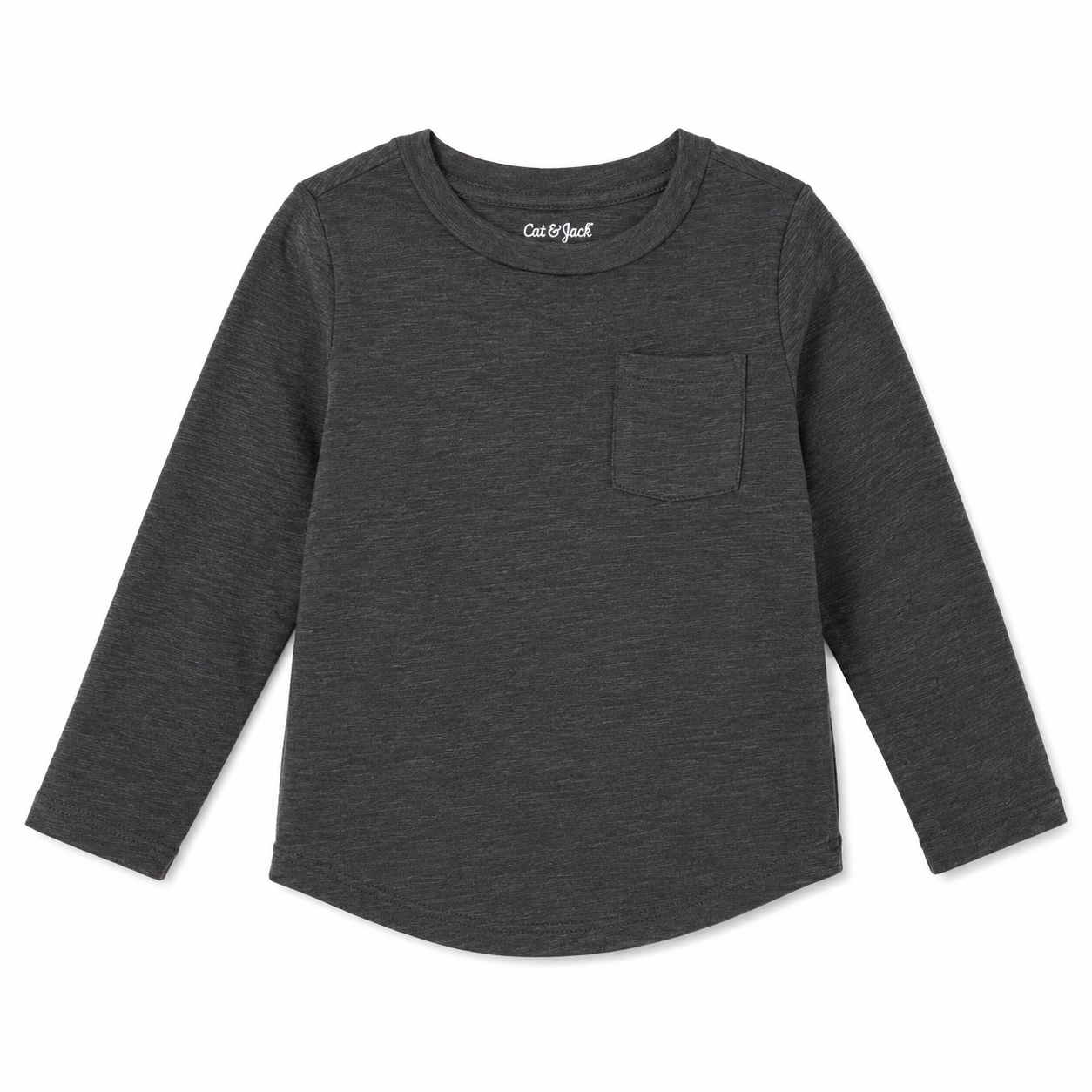 Cat & Jack Charcoal Gray Long-Sleeve Pocket Shirt 3T