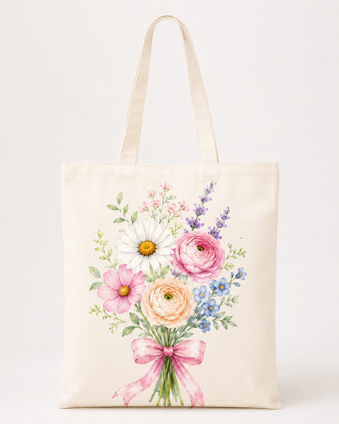 Pastel Wildflower Bouquet Tote Bag