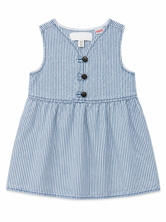 Zara Workwear Blue-and-White Striped Dress Size 2 NWT
