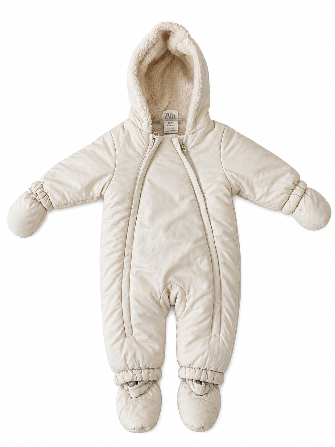 Zara Baby Snowsuit – Cream | Size 6–9 Months (74 cm) NWT