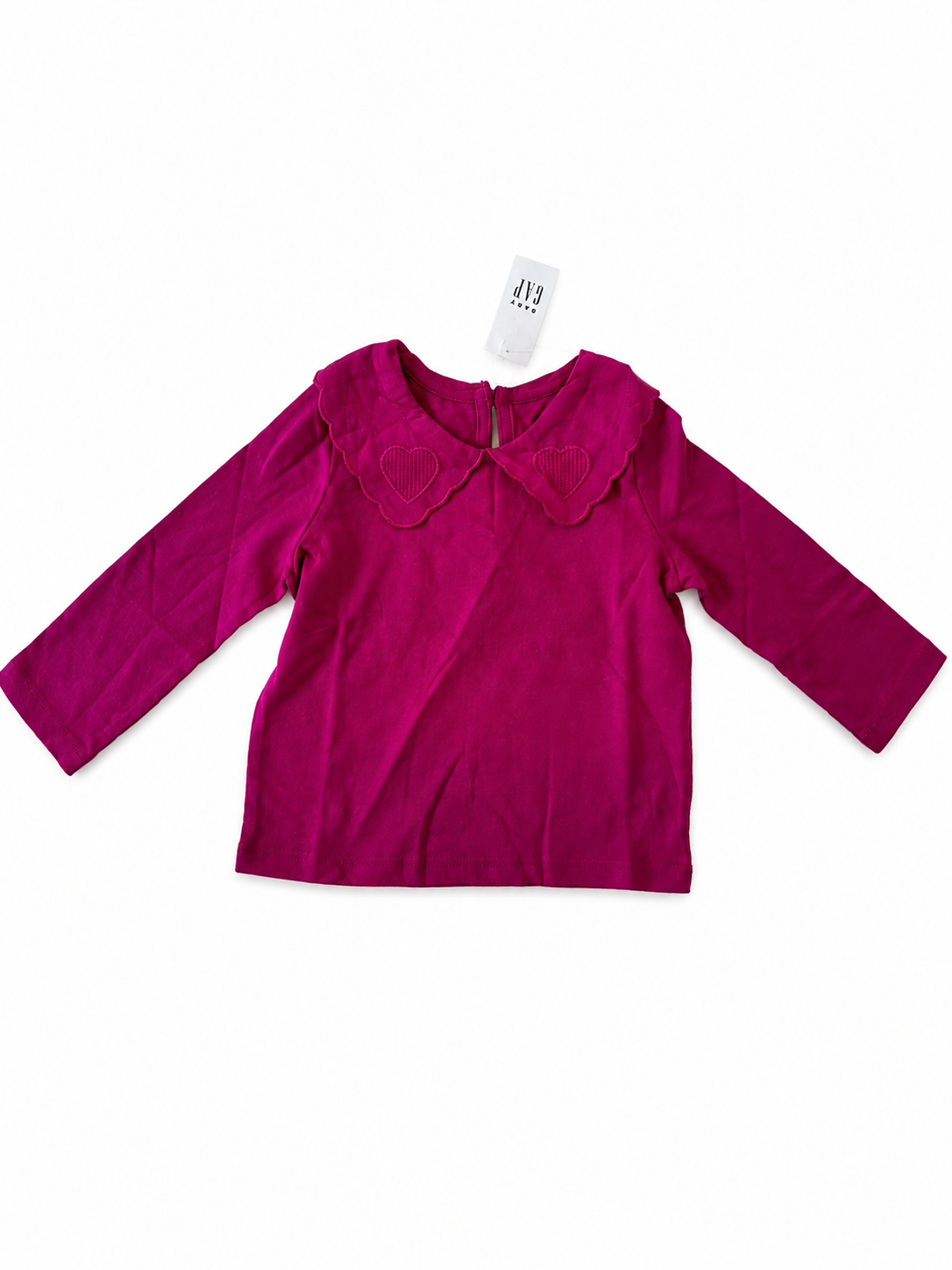 Baby GAP Long Sleeve Peter Pan Collar Top – Bright Pink Size 18-24 months NWT