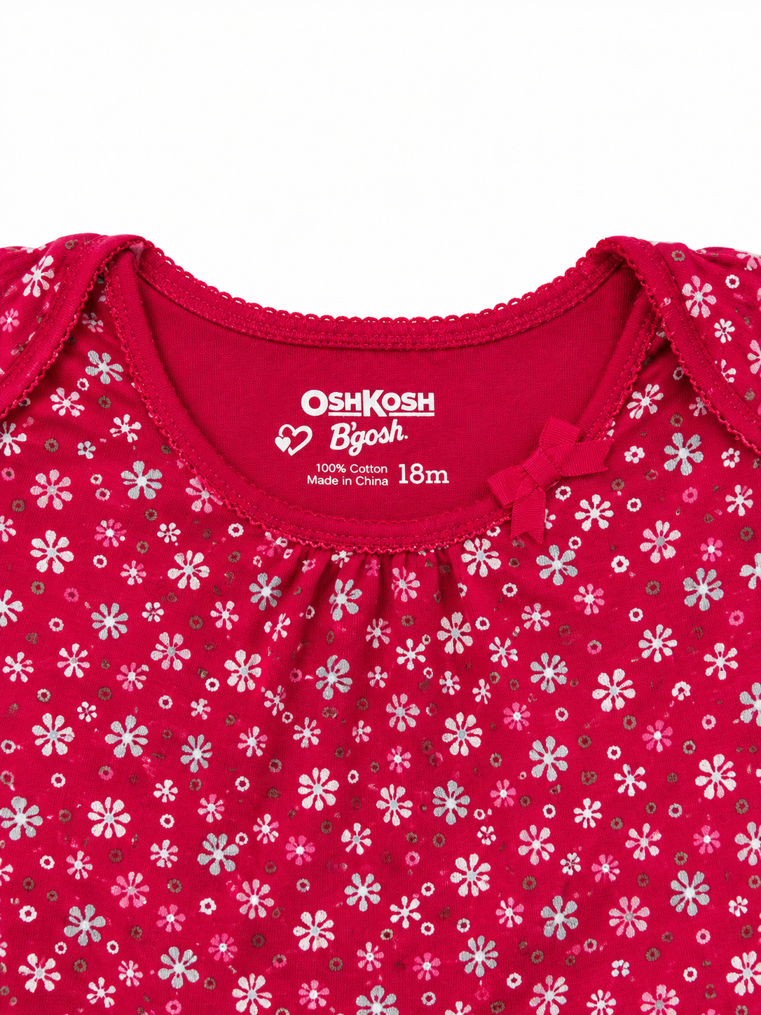 OshKosh B'gosh Floral Long Sleeve Bodysuit – Hot Pink – 18 Month