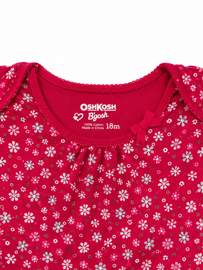 OshKosh B'gosh Floral Long Sleeve Bodysuit – Hot Pink – 18 Month