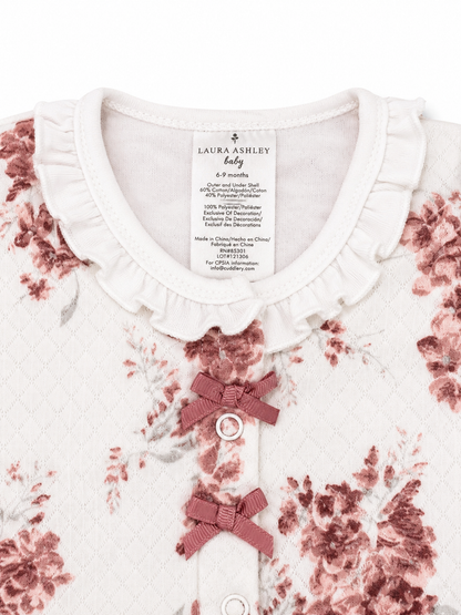 Laura Ashley Baby Girls Floral Footed Sleepsuit – 6–9 Months