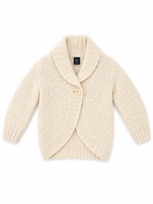 BabyGap Toddler Cream Chunky Knit Cardigan – 18–24 Months