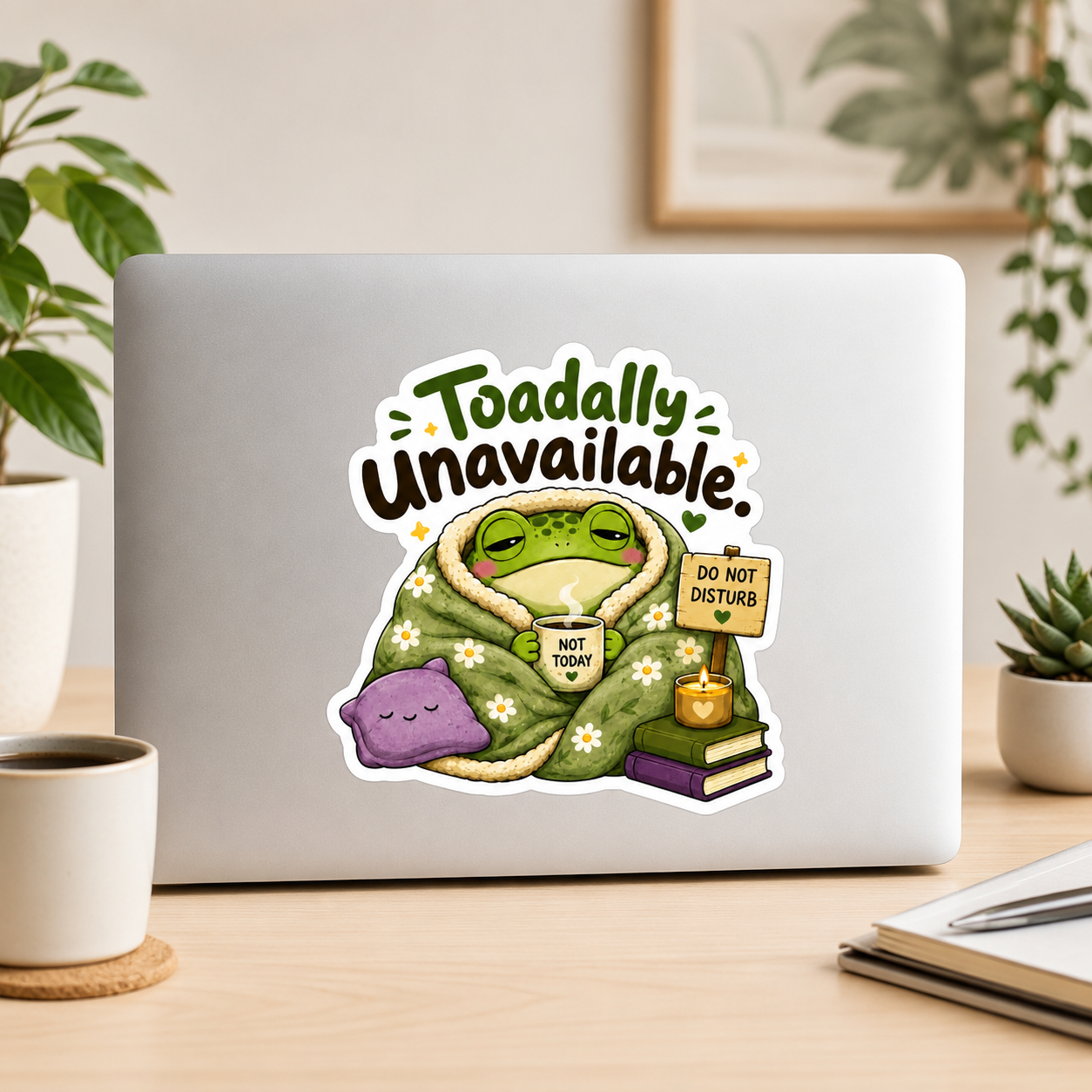 Toadally Unavailable Frog Sticker – 10cm