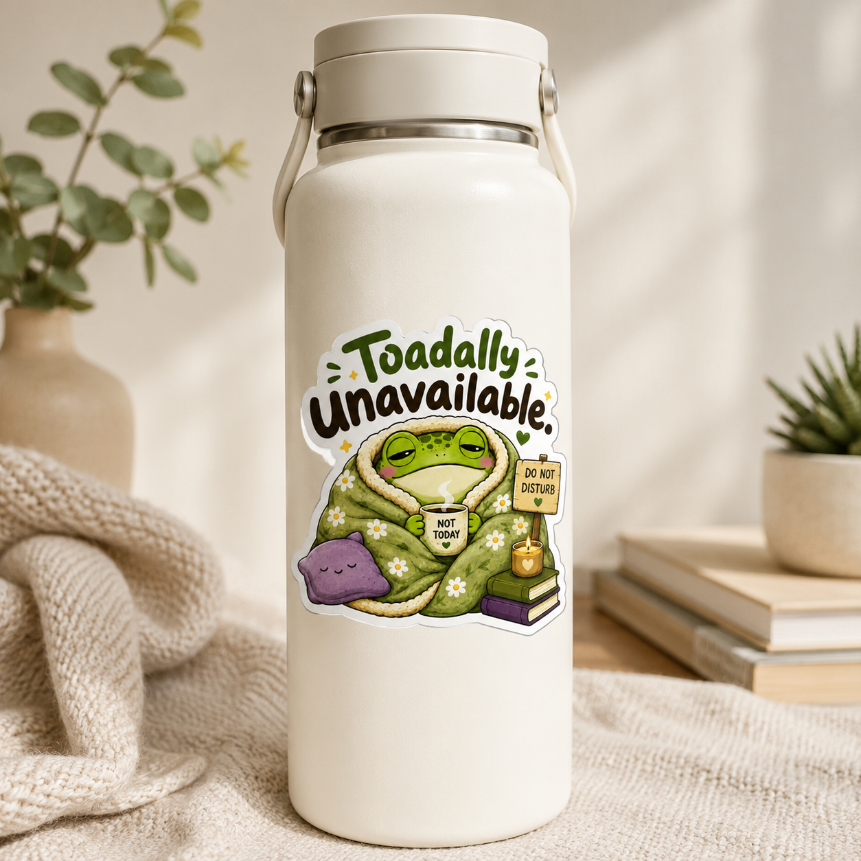 Toadally Unavailable Frog Sticker – 10cm