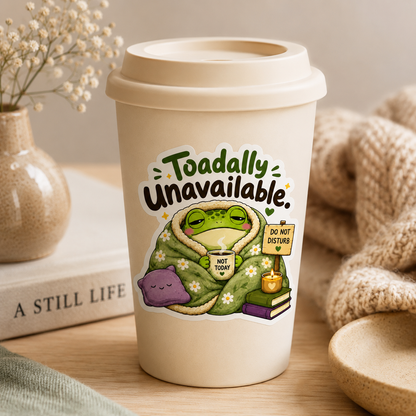 Toadally Unavailable Frog Sticker – 10cm