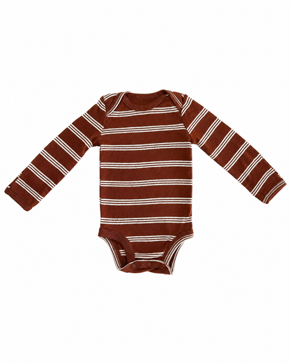 Carter's Brown Striped Long-Sleeve Bodysuit nb-1 mth