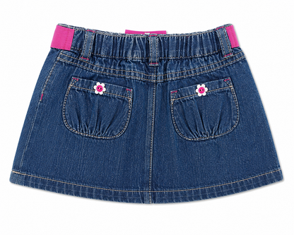 Gymboree Girls’ Denim Skirt with Pink Bow Belt 12-18 Months New