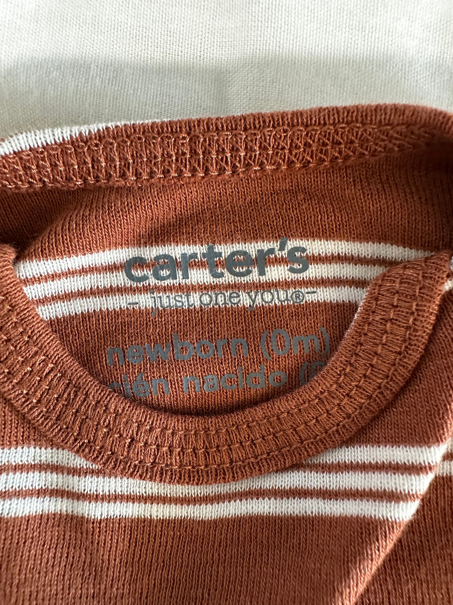 Carter's Brown Striped Long-Sleeve Bodysuit nb-1 mth