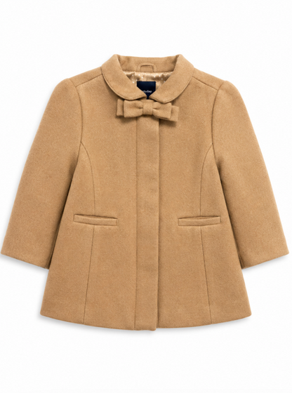 Baby Gap Camel Wool Blend Coat with Bow Detail Toddler Girls 0-6 months