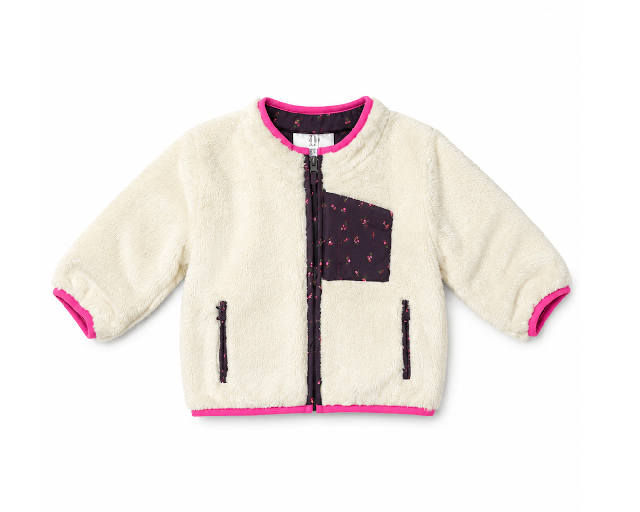 Baby Gap Reversible Floral Sherpa Jacket – Size 12–18 Months