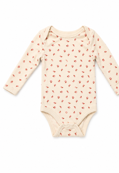 Cat & Jack Cream Floral Long-Sleeve Bodysuit – Size 12 Months