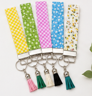 Handmade Mystery Fabric Wristlet Keychain